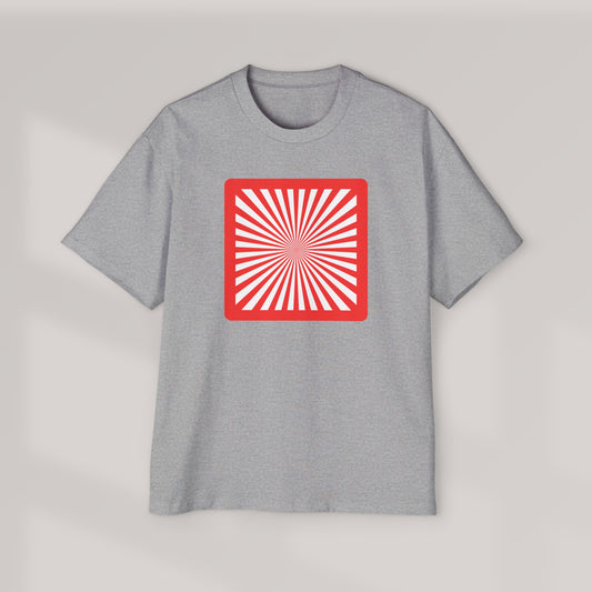 Radiant Burst Heather Grey Men's Heavy Oversized Tee - Simplistic Elegance T-Shirt