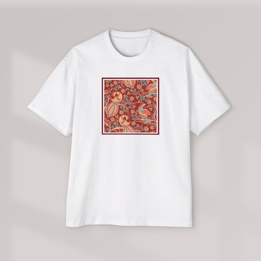 Traditional Paisley Art Tee - Cultural Elegance Cotton  Heavy Oversized Tee