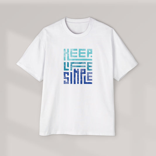 Keep Life Simple Pixel Gradient Cotton Tee - Inspirational Casual wear